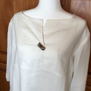 Coldwater Creek White Linen Top M